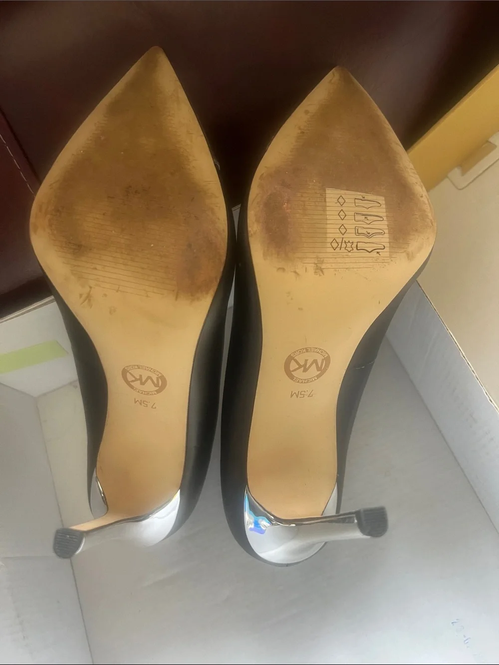 Michael Kors Black Pumps with Silver Pointed-Toe Caps